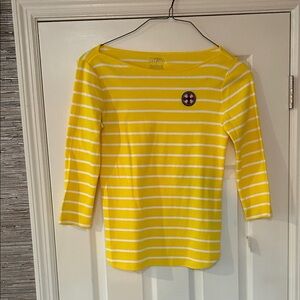 Talbots Sunny Yellow and White Striped Top
